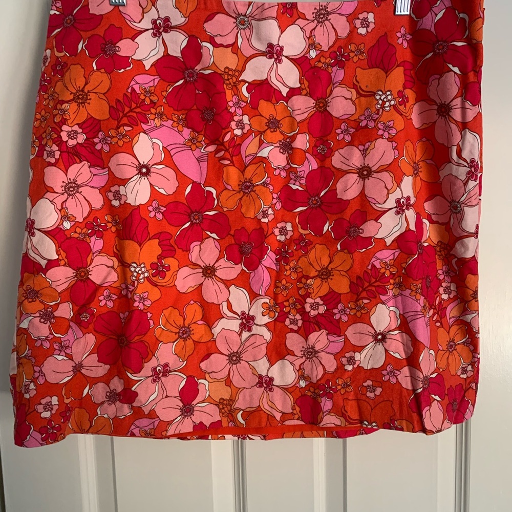 Talbots Orange and Pink Floral Skirt